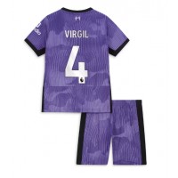 Echipament fotbal Liverpool Virgil van Dijk #4 Tricou Treilea 2023-24 pentru copii maneca scurta (+ Pantaloni scurti)